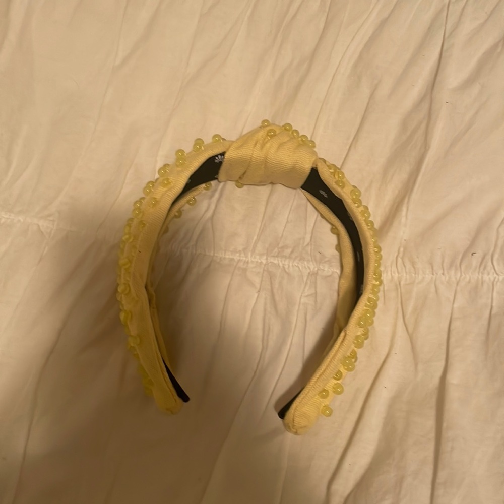 Lele sadoughi yellow headband with yellow beads